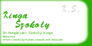 kinga szokoly business card